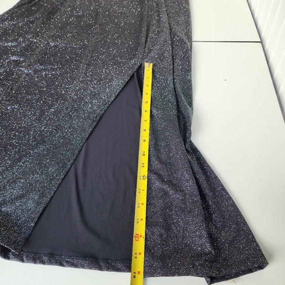 Enfocus Long Evening Dress Special Occasions Shimmer Glitter Black Silver 20W - Picture 12 of 14